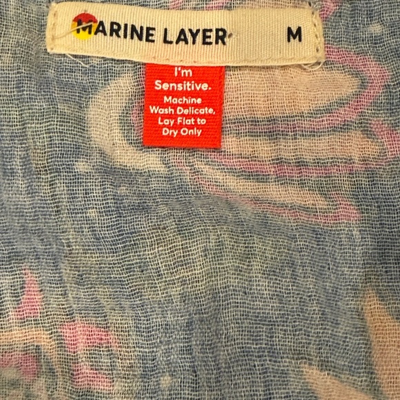 Marine Layer Navy Floral Tiered Midi Dress - Size Medium - Picture 6 of 6